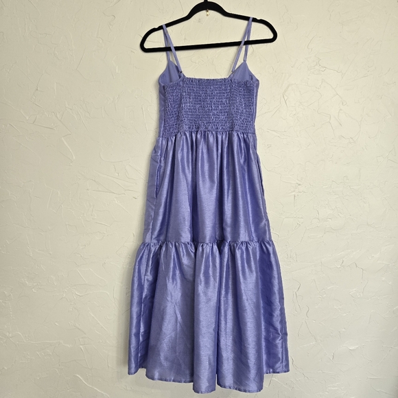 HUTCH Hemline Tiered Perwinkle Purple Shimmer Tommy Dress, S - Picture 8 of 13